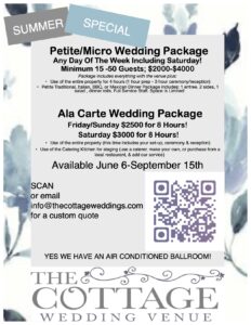 The Cottage Wedding Summer Deal