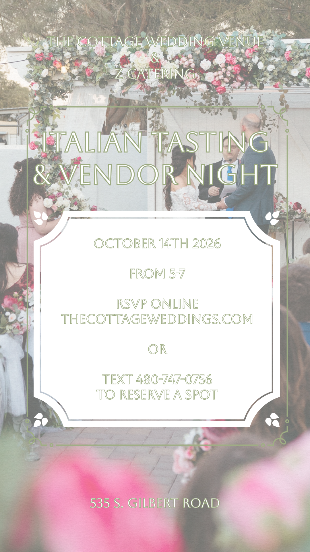 The Cottage Weddings Tasting oct-14-2026